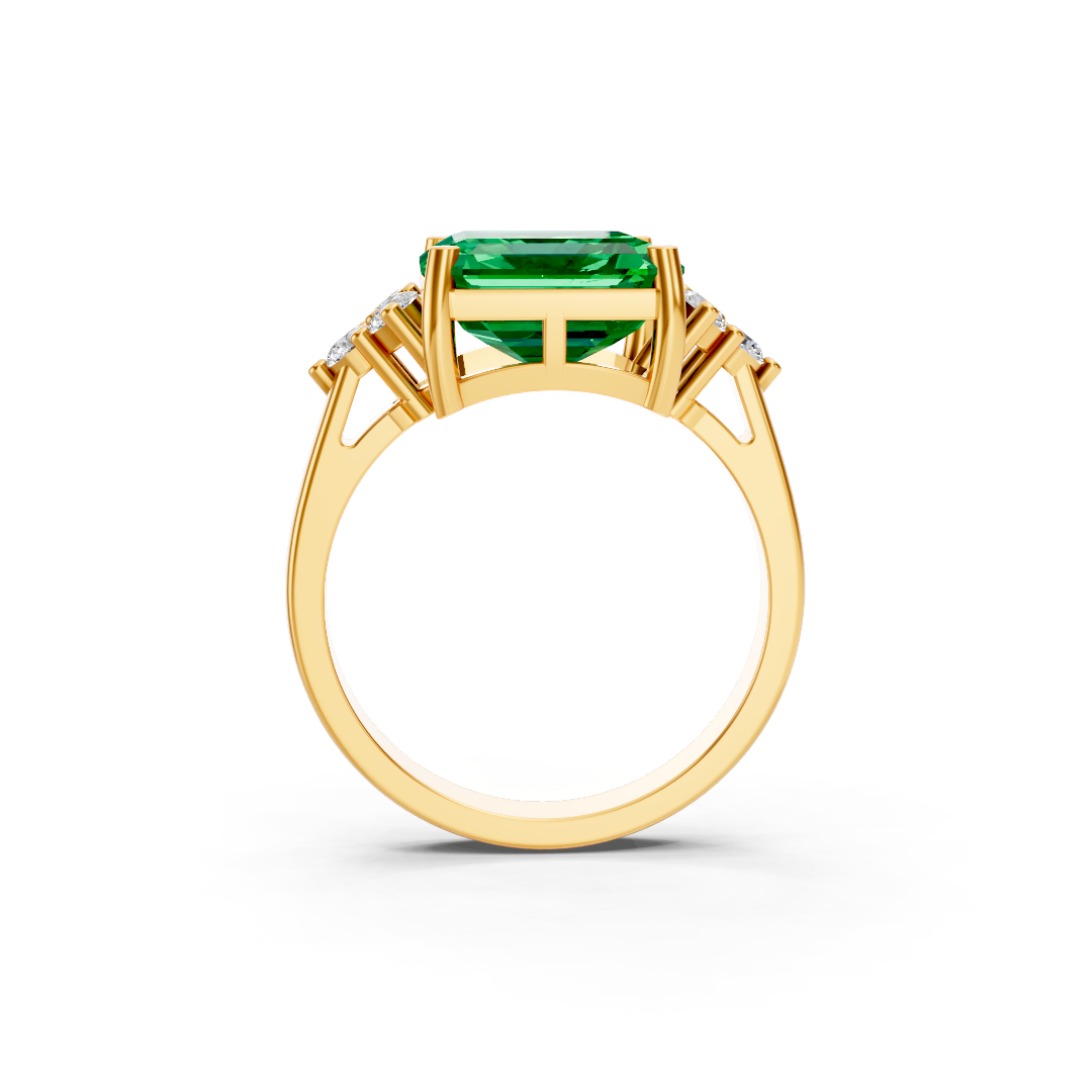 Subtle Colombian Emerald Cut Ring
