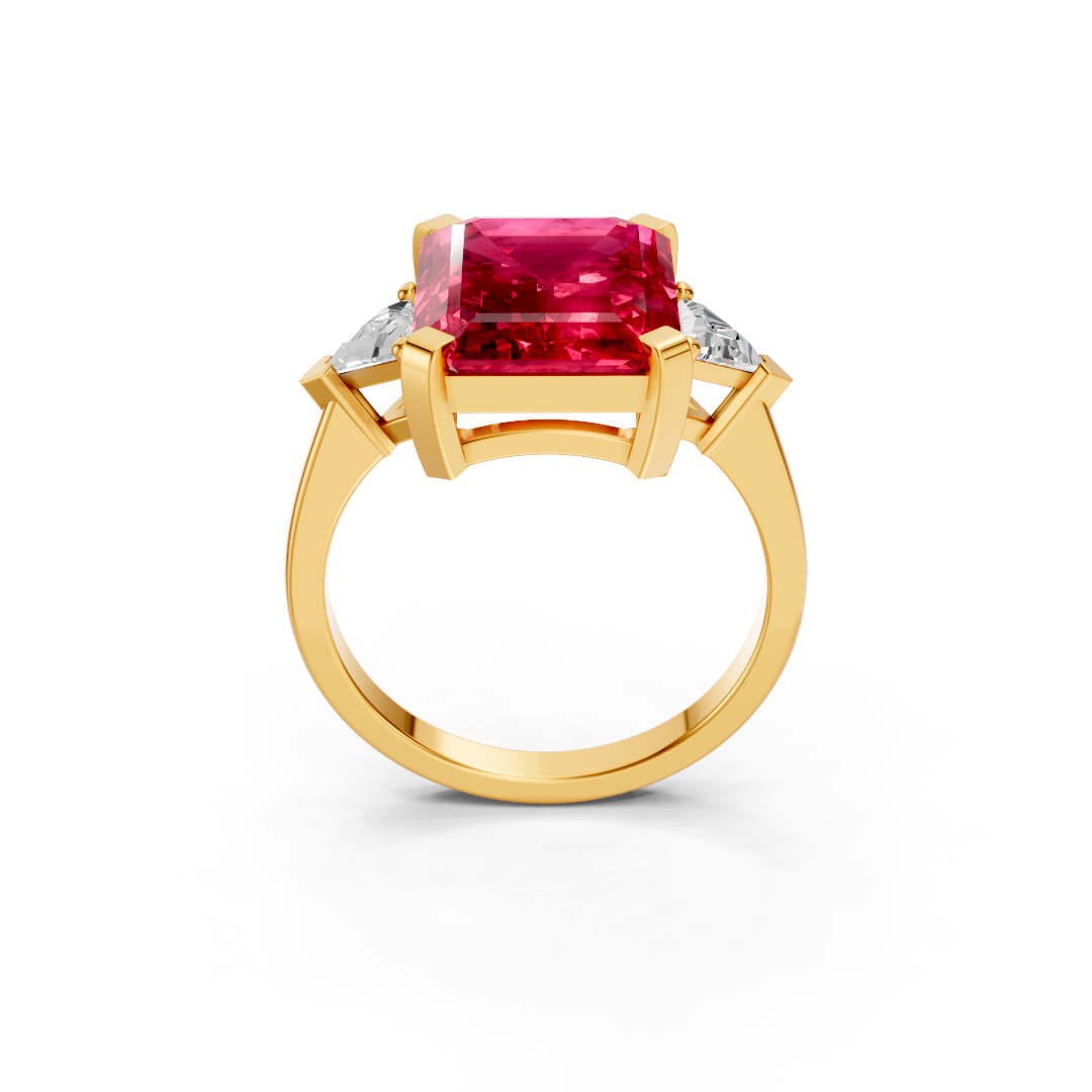 Ruby & Sapphire Three-Stone Ring