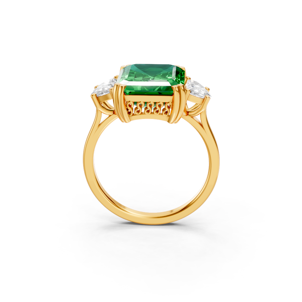 Colombian Emerald Three-Stone Ring