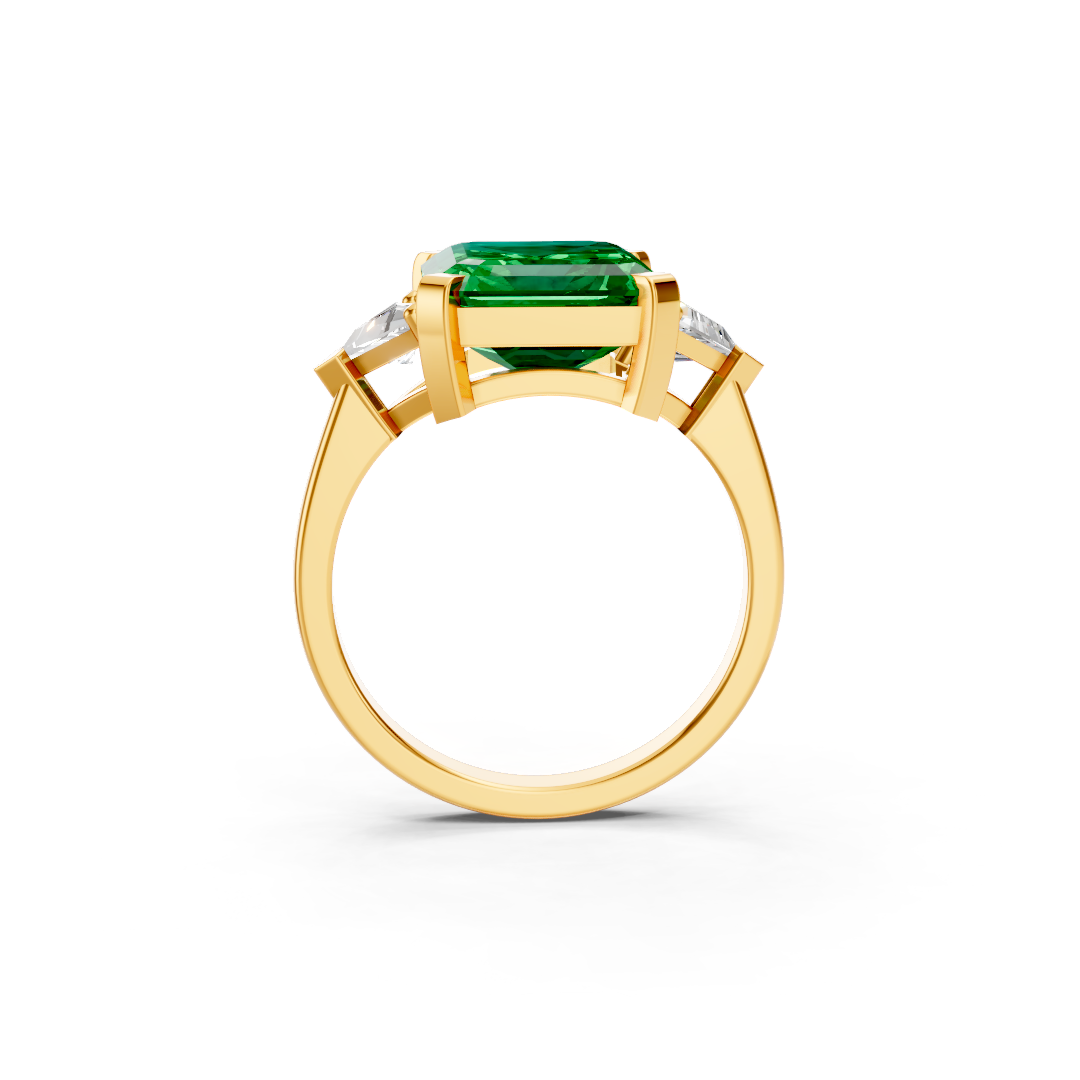 Emerald & Sapphire Three-Stone Ring