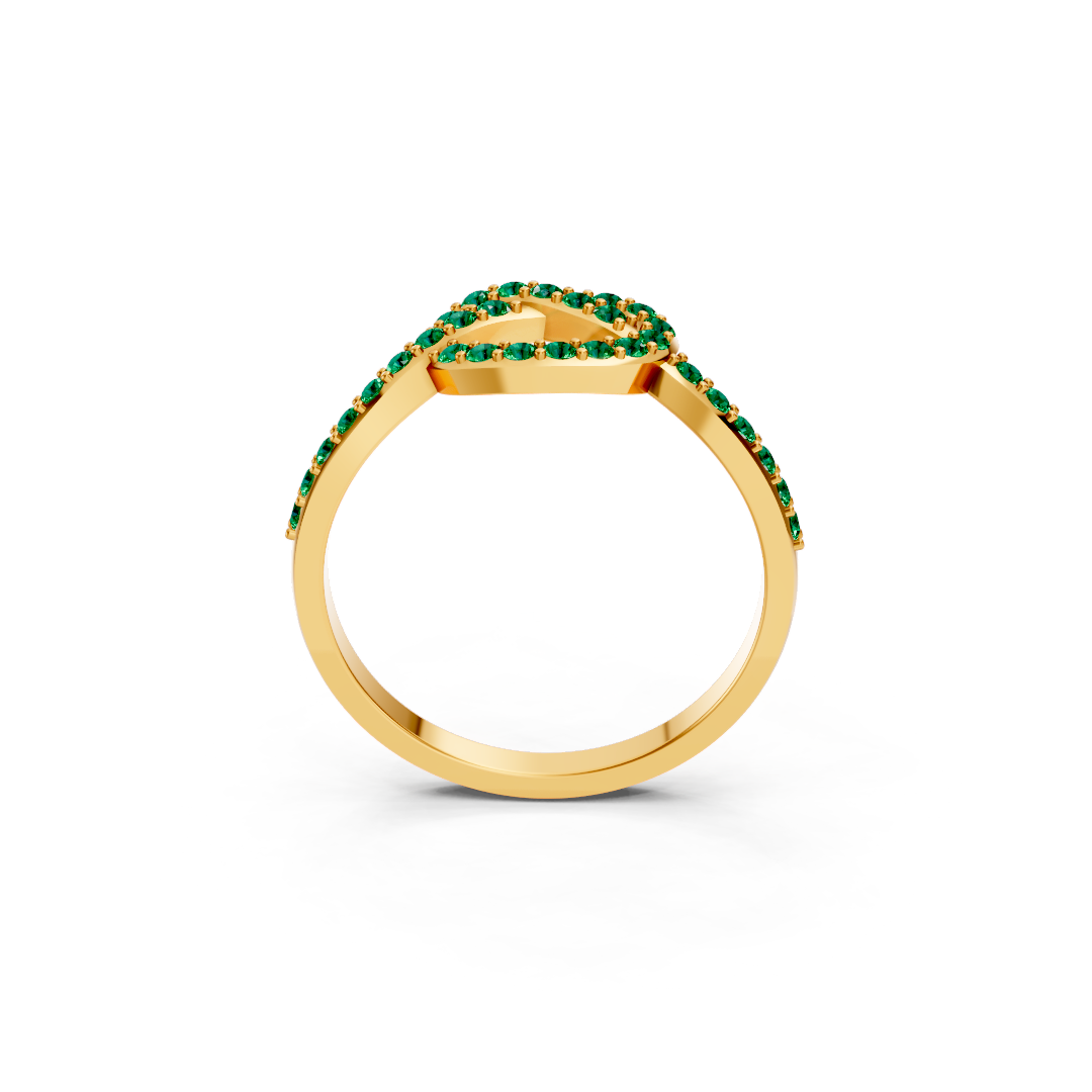 Colombian  Emerald Infinity Knot Ring