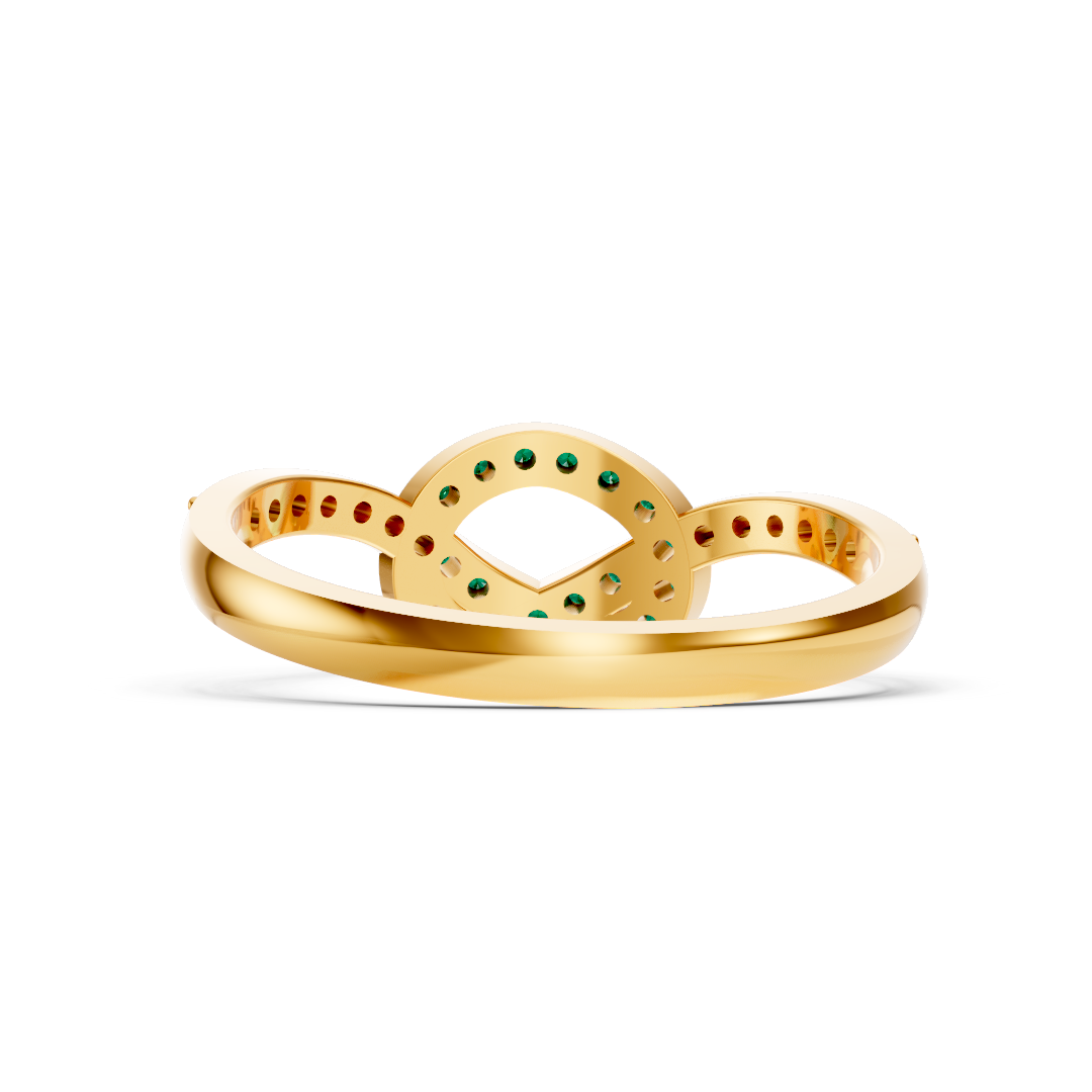 Colombian  Emerald Infinity Knot Ring