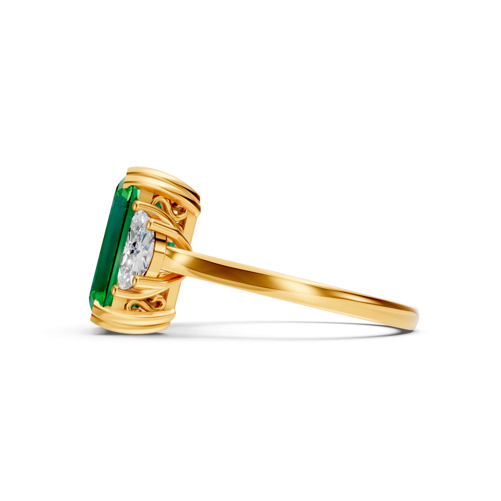 Colombian Emerald Three-Stone Ring