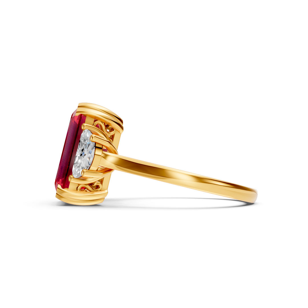 Ruby Three-Stone Ring