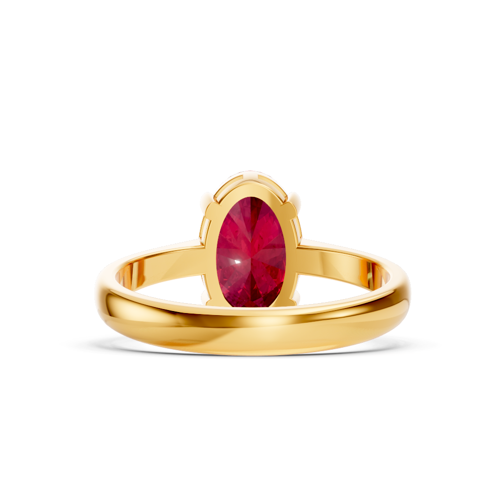Ruby Oval Solitaire Ring