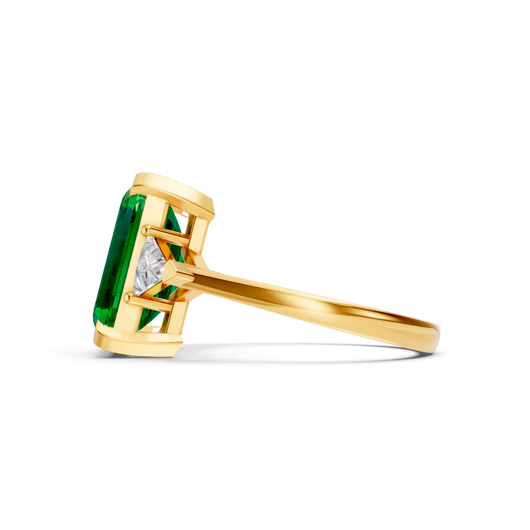 Emerald & Sapphire Three-Stone Ring