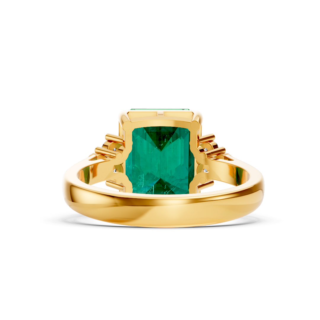 Subtle Colombian Emerald Cut Ring