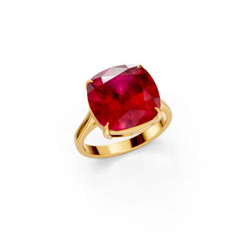 Ruby Cushion Solitaire Ring