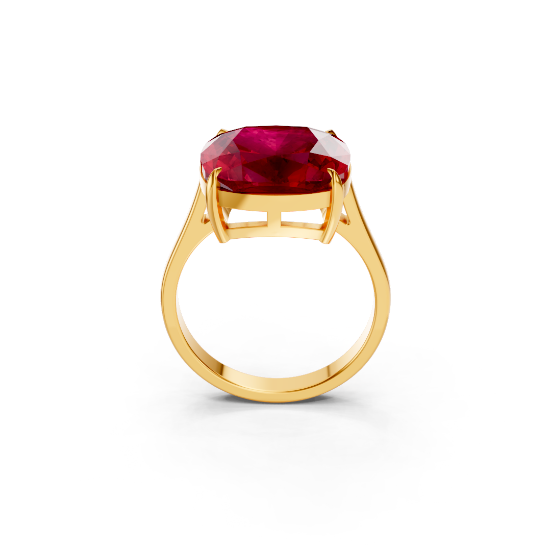 Ruby Cushion Solitaire Ring