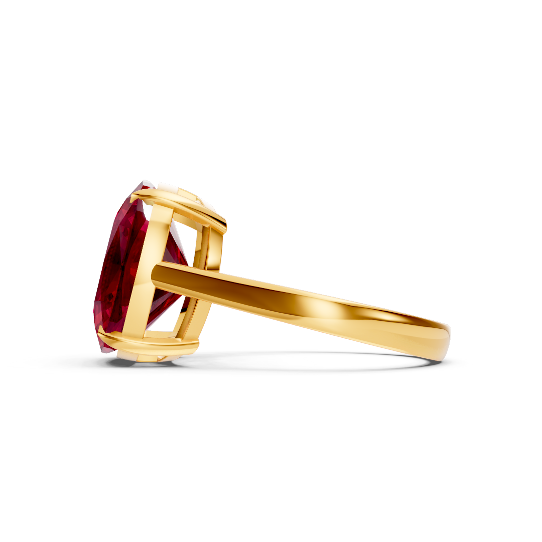 Ruby Cushion Solitaire Ring