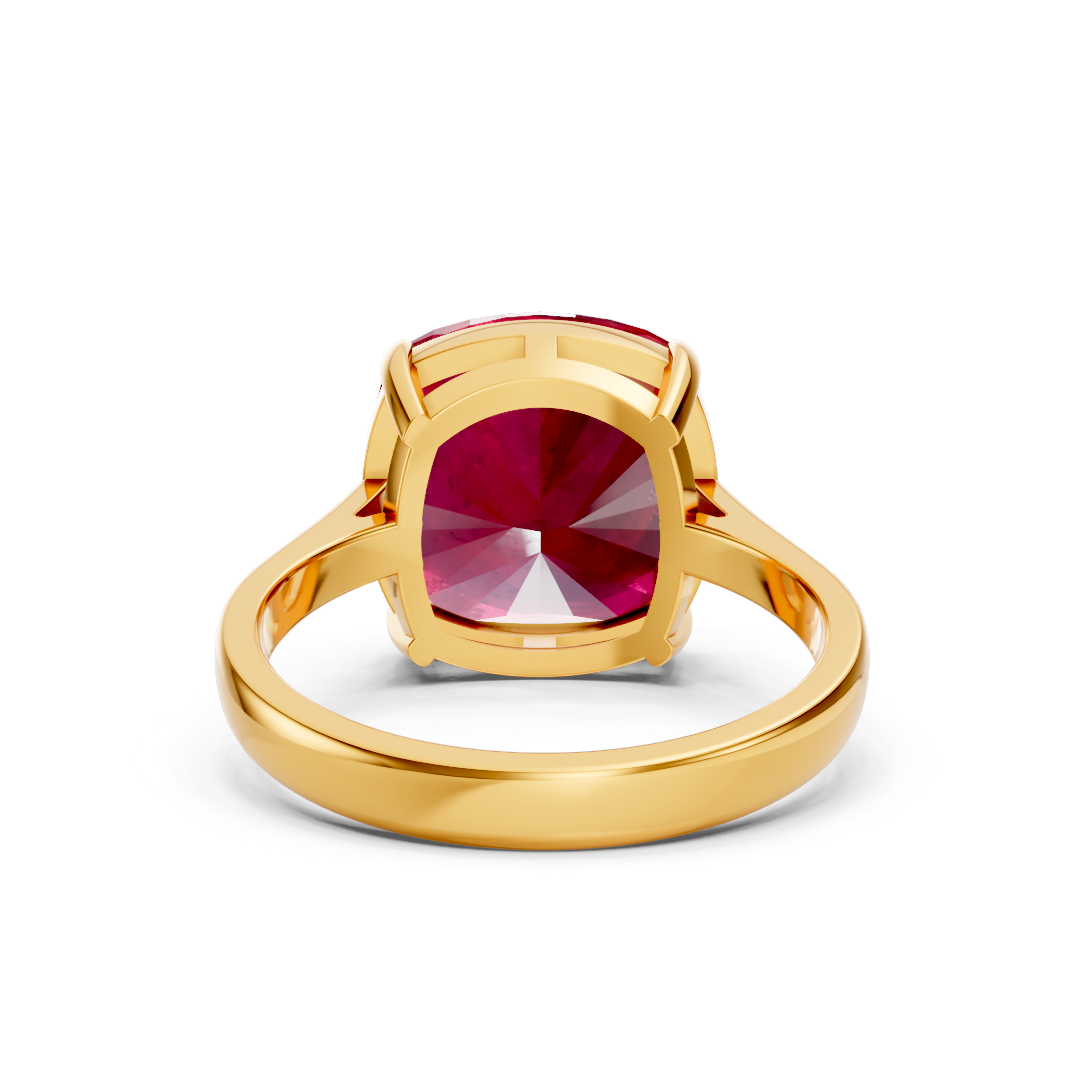 Ruby Cushion Solitaire Ring