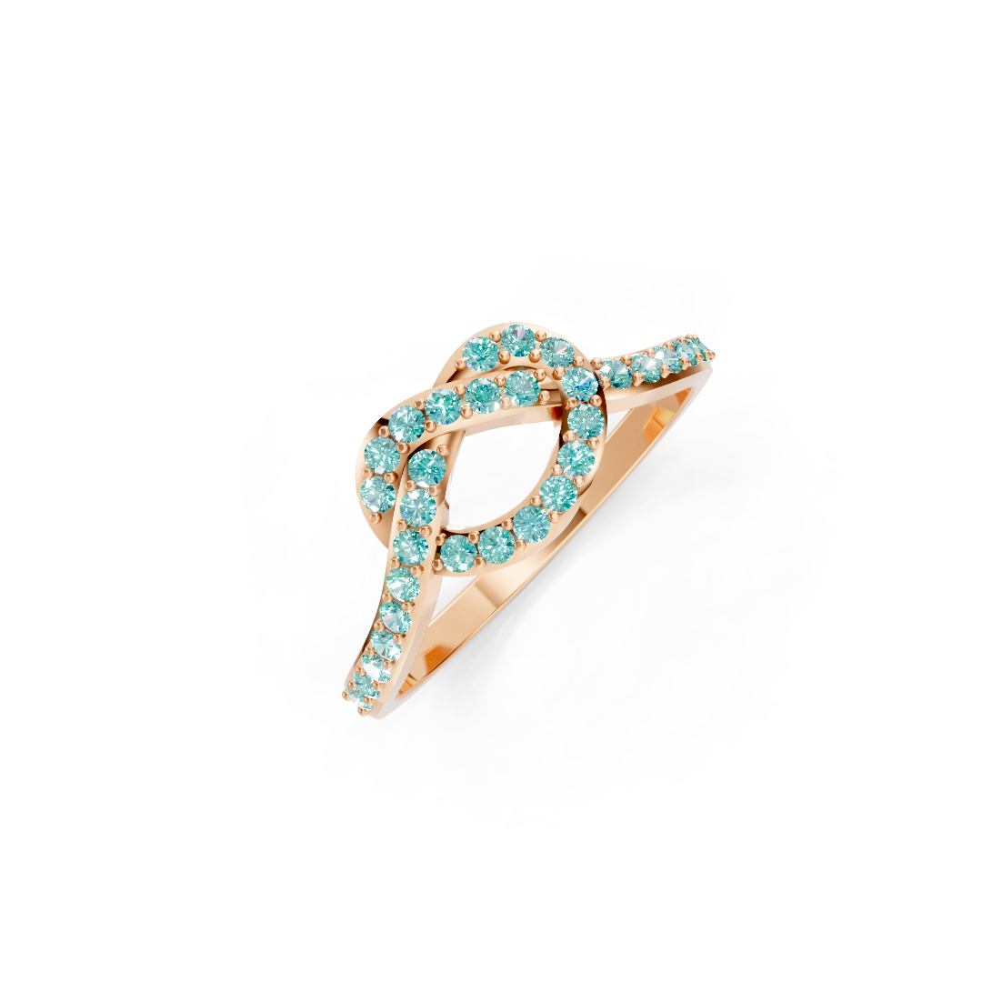 Paraiba Tourmaline  Infinity Knot Ring