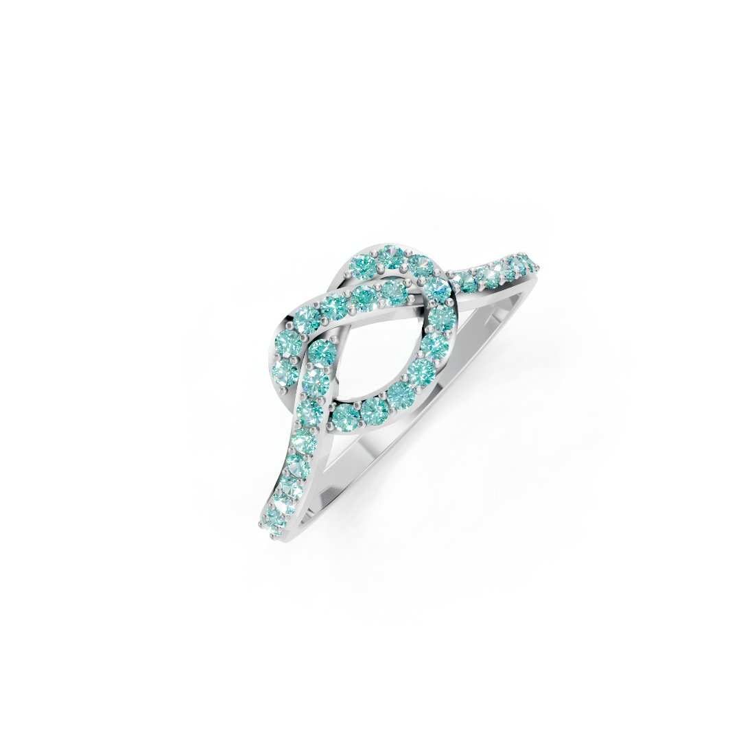 Paraiba Tourmaline  Infinity Knot Ring