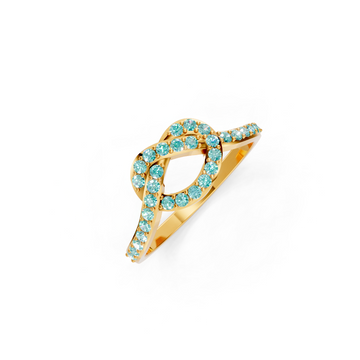 Paraiba Tourmaline  Infinity Knot Ring