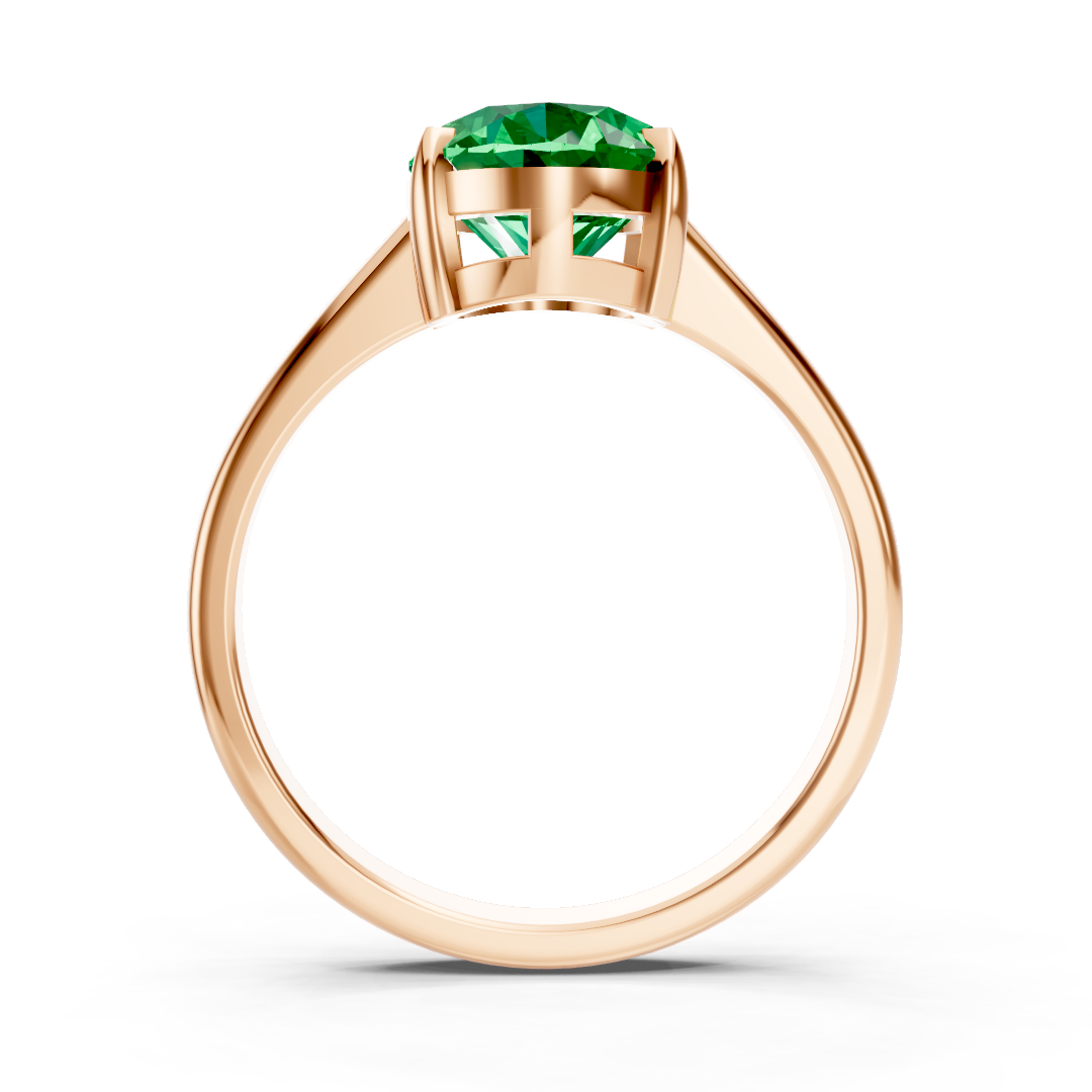 Colombian Emerald Oval Solitaire Ring