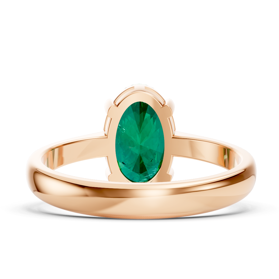 Colombian Emerald Oval Solitaire Ring