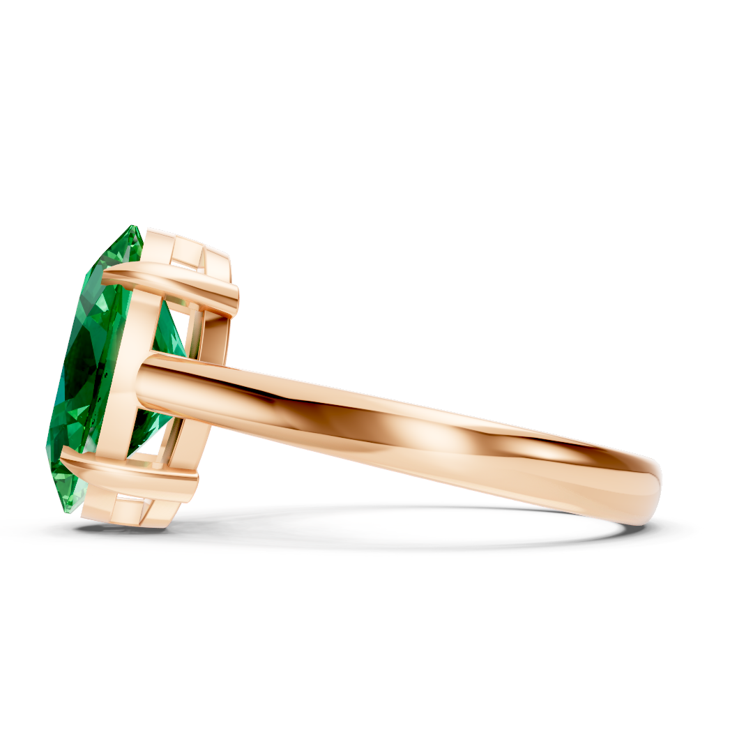 Colombian Emerald Oval Solitaire Ring