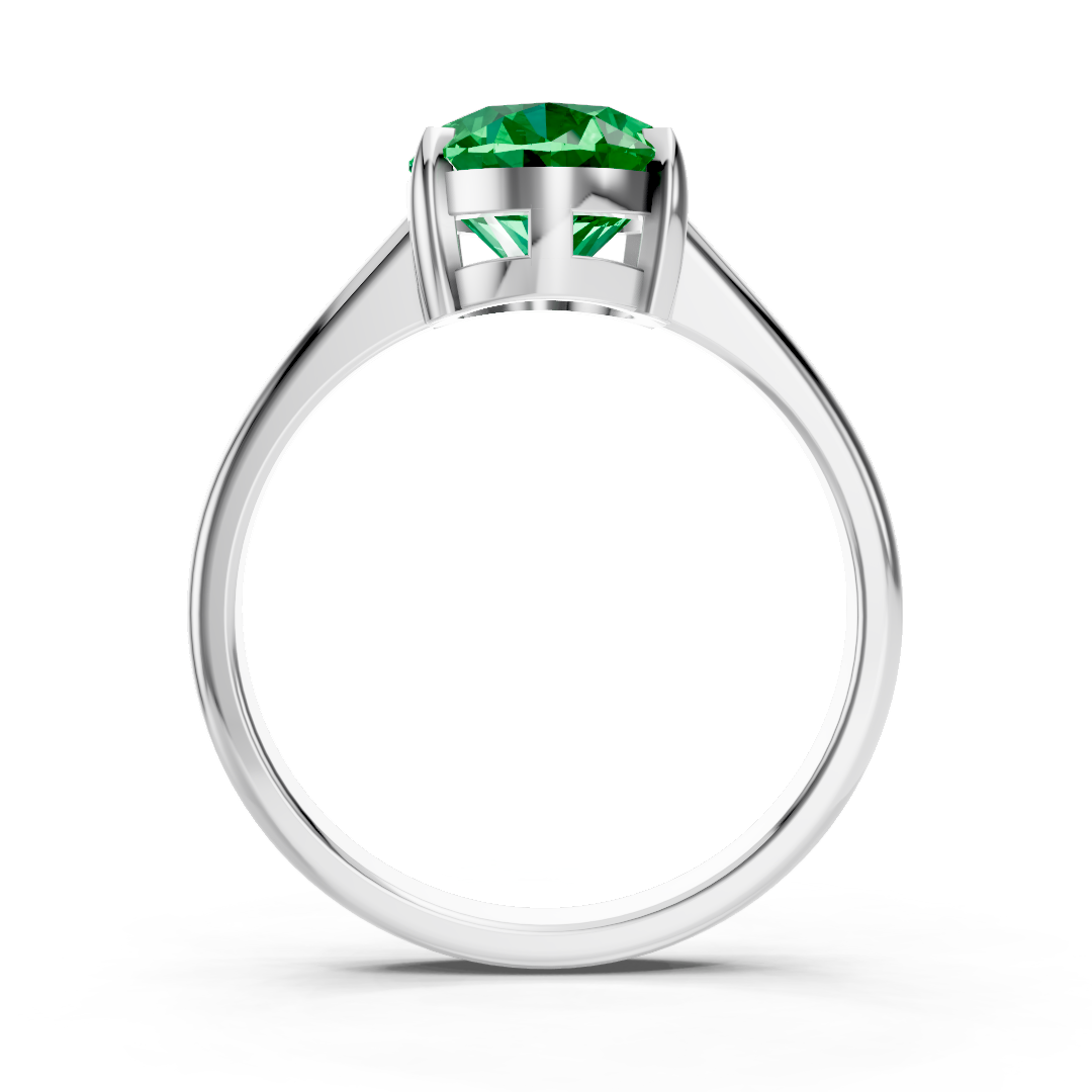 Colombian Emerald Oval Solitaire Ring