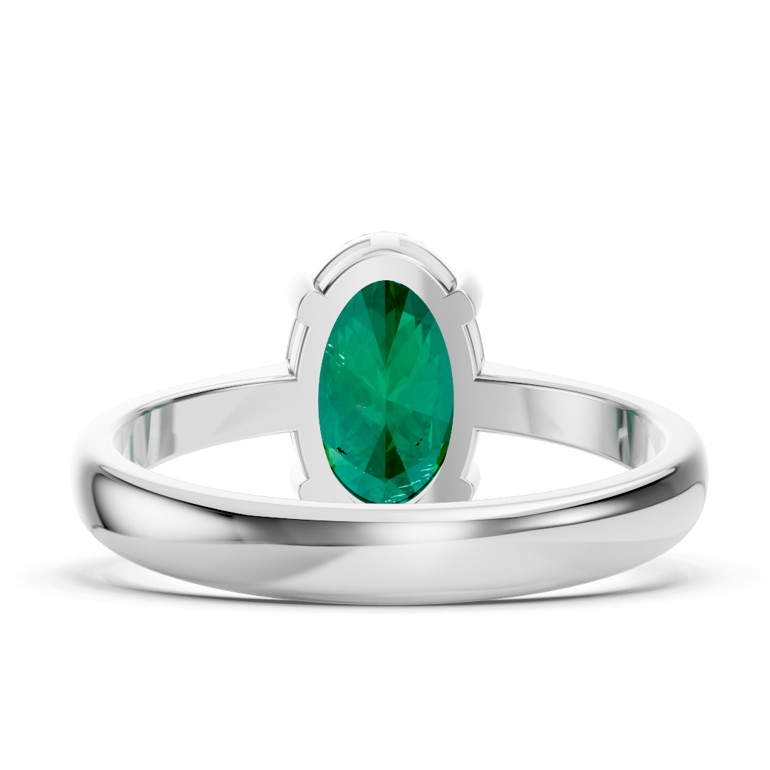 Colombian Emerald Oval Solitaire Ring