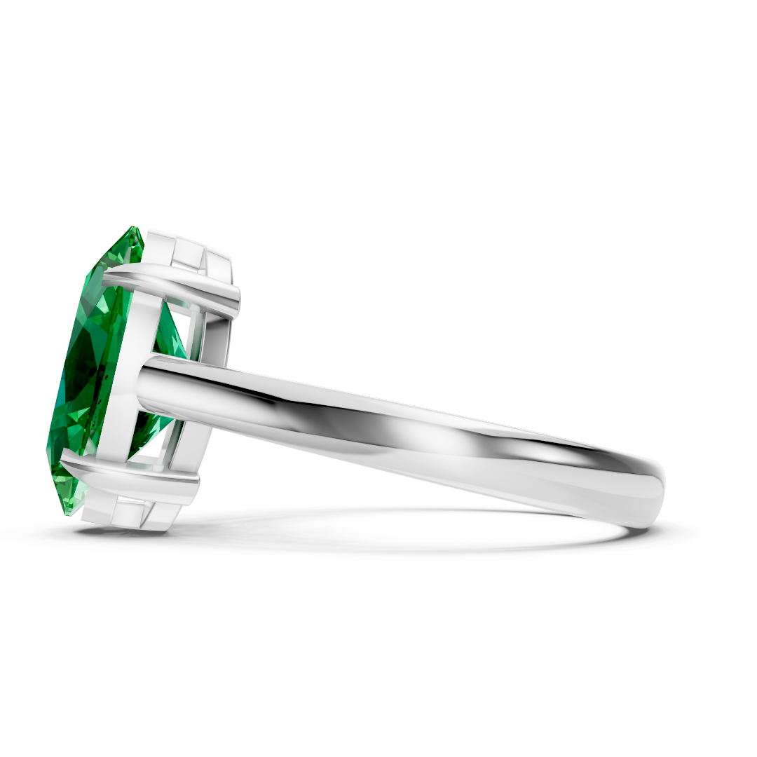 Colombian Emerald Oval Solitaire Ring
