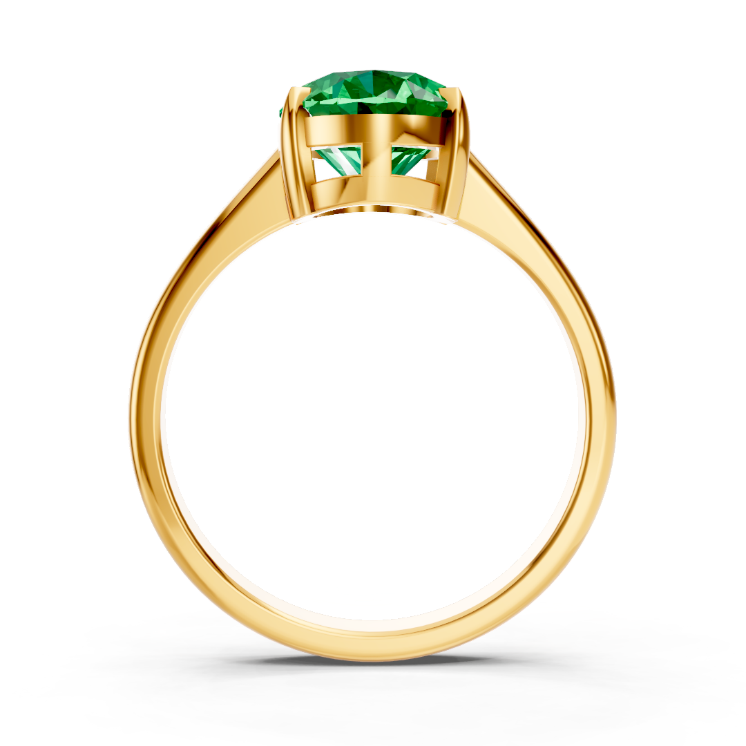 Colombian Emerald Oval Solitaire Ring