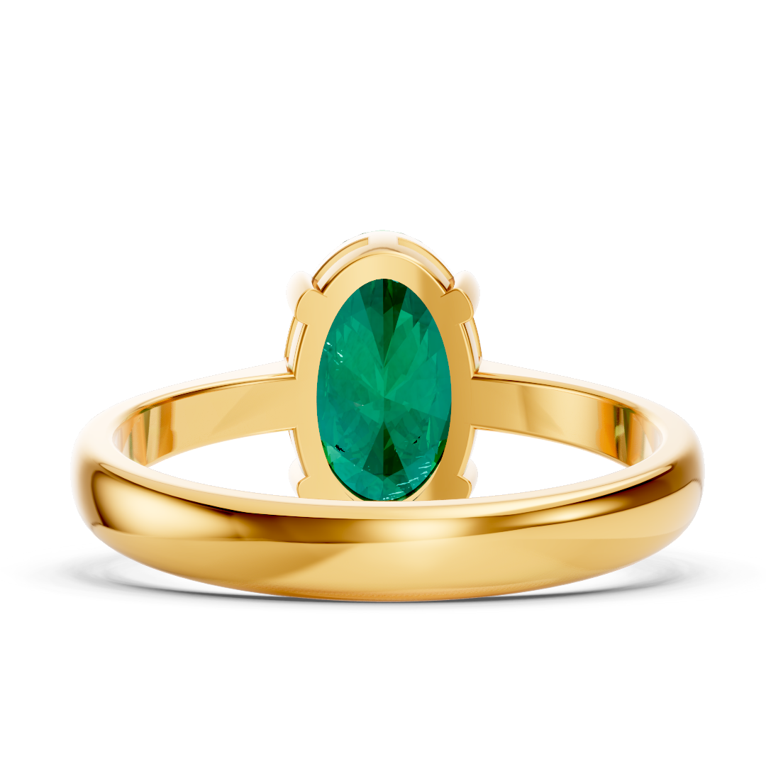 Colombian Emerald Oval Solitaire Ring