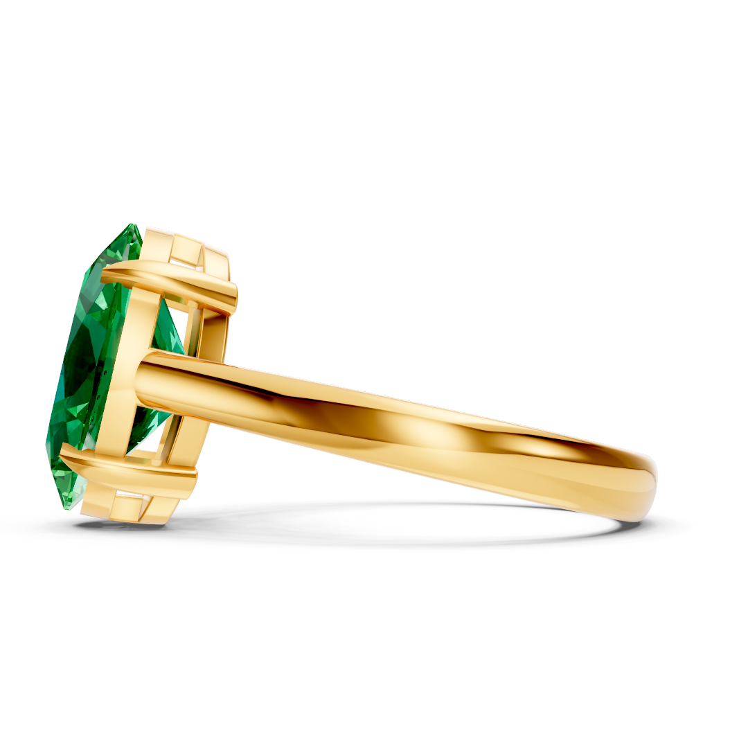 Colombian Emerald Oval Solitaire Ring