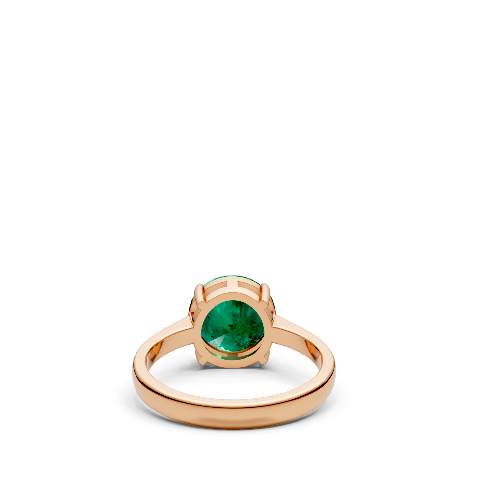 Colombian Emerald Round Solitaire Ring