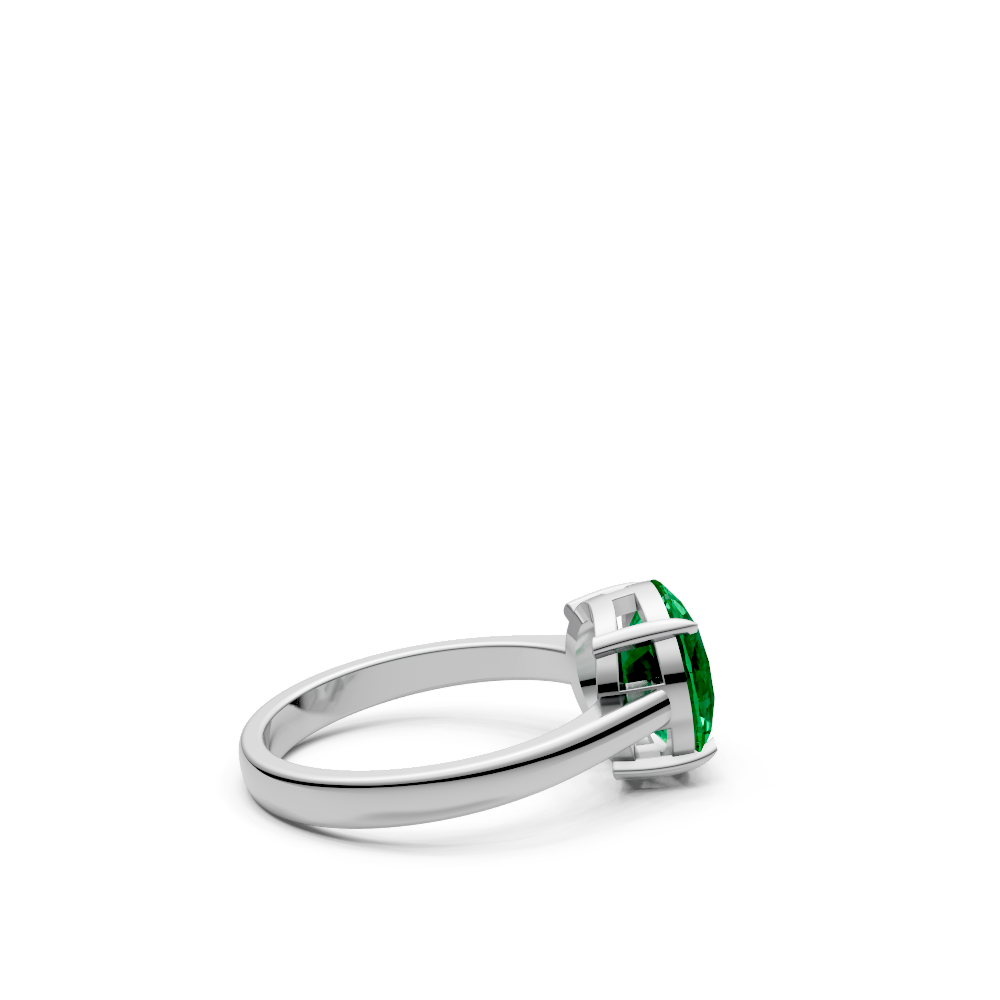 Colombian Emerald Round Solitaire Ring