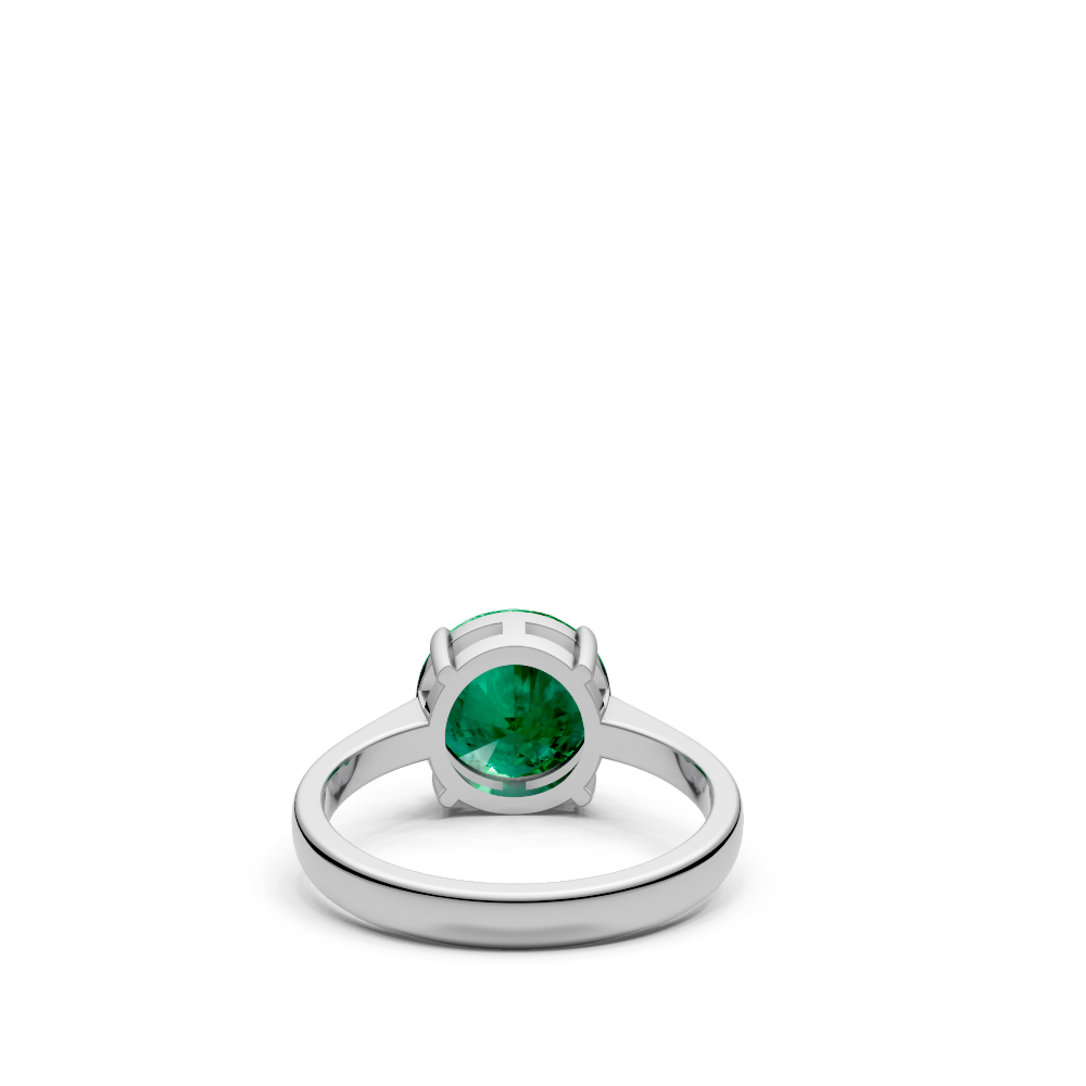 Colombian Emerald Round Solitaire Ring