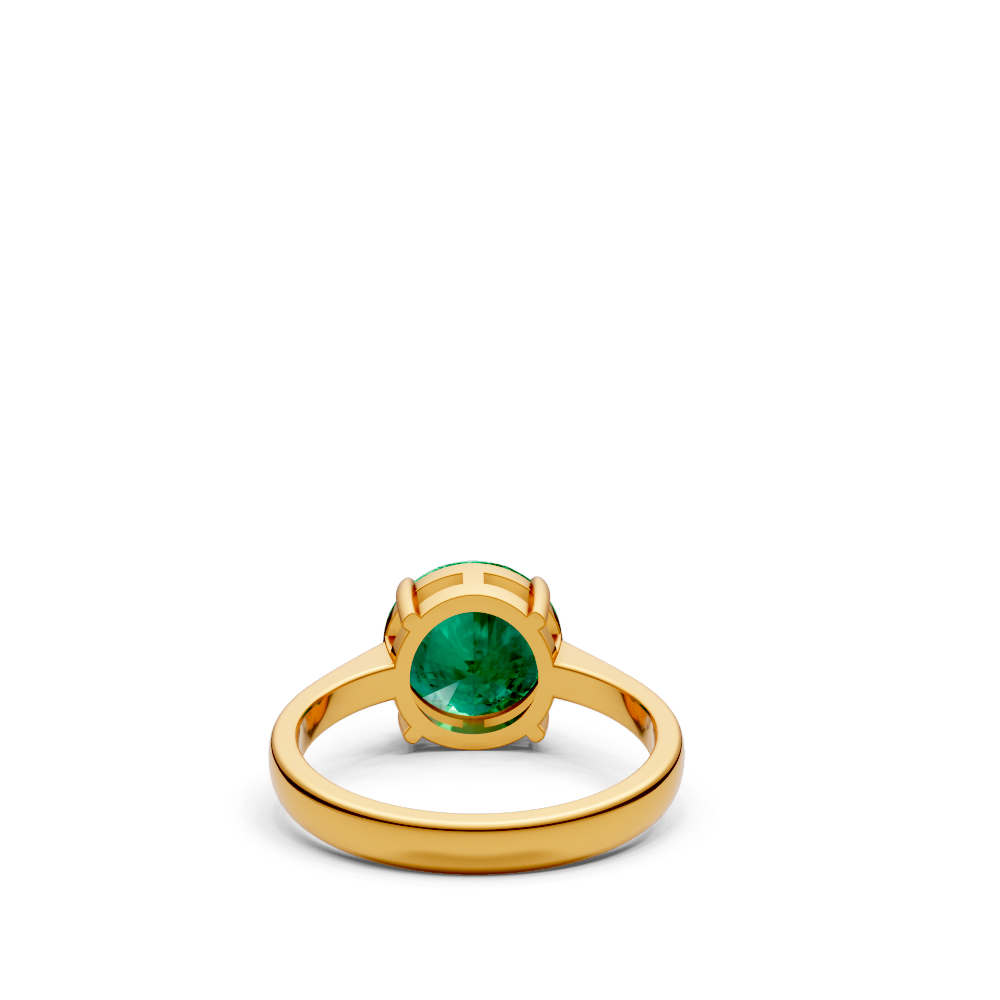 Colombian Emerald Round Solitaire Ring